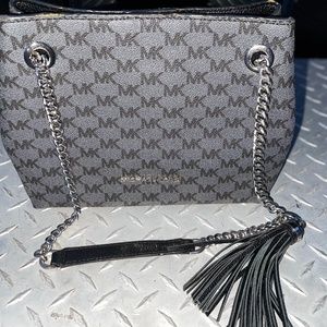Michael Kors Leather Chain Purse with Tassel